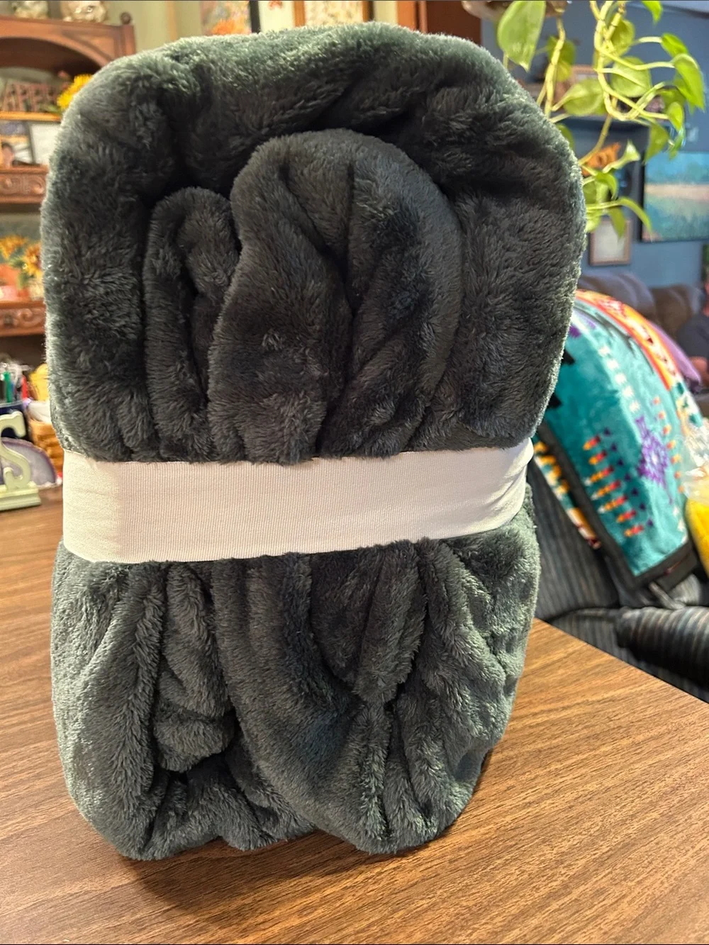 Threshold Microplush Blanket - Deep Green